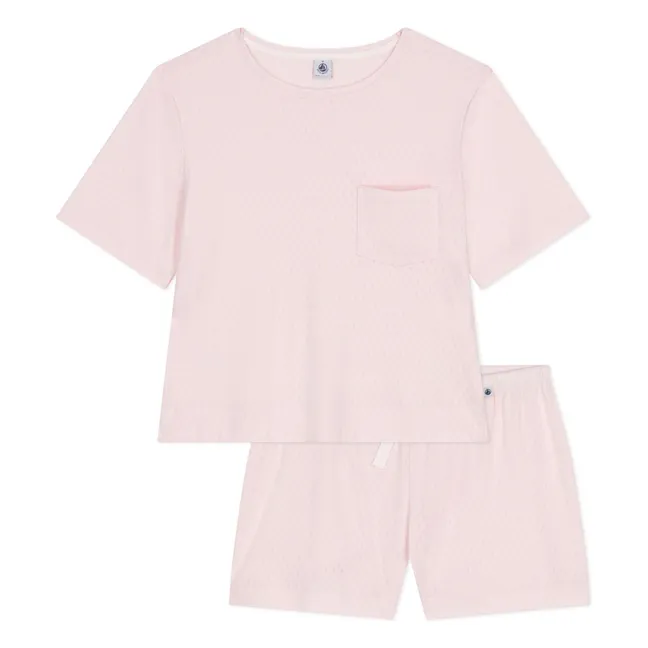 Pijama corto de algodón orgánico Brownie | Rosa