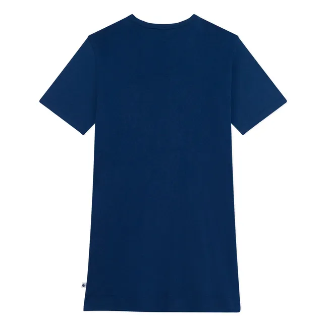 Camisón moreno de algodón orgánico | Azul Marino