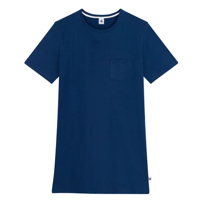 Camisón moreno de algodón orgánico | Azul Marino