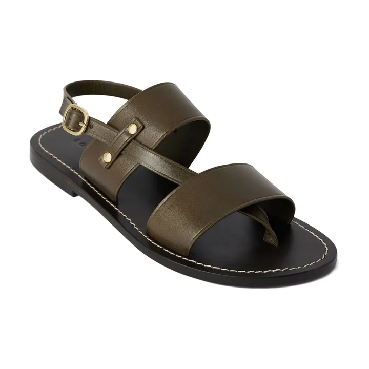 Sandalias de piel Amazonia | Verde Kaki- Imagen del producto n°3