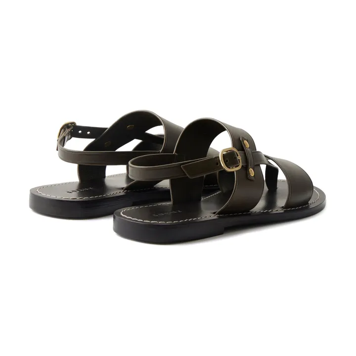 Sandalias de piel Amazonia | Verde Kaki- Imagen del producto n°2