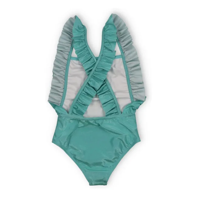 Maillot De Bain Volants Recycled Fibers | Turquoise