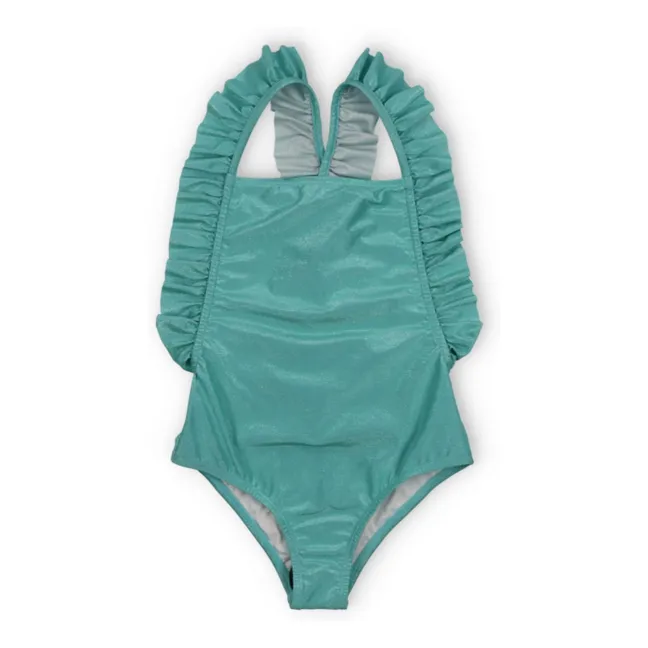 Maillot De Bain Volants Recycled Fibers | Turquoise