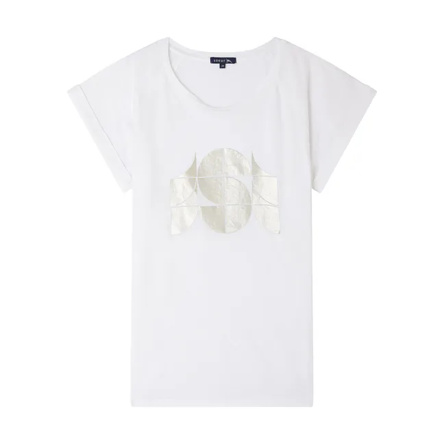Camiseta Valentina de algodón y lino | Blanco