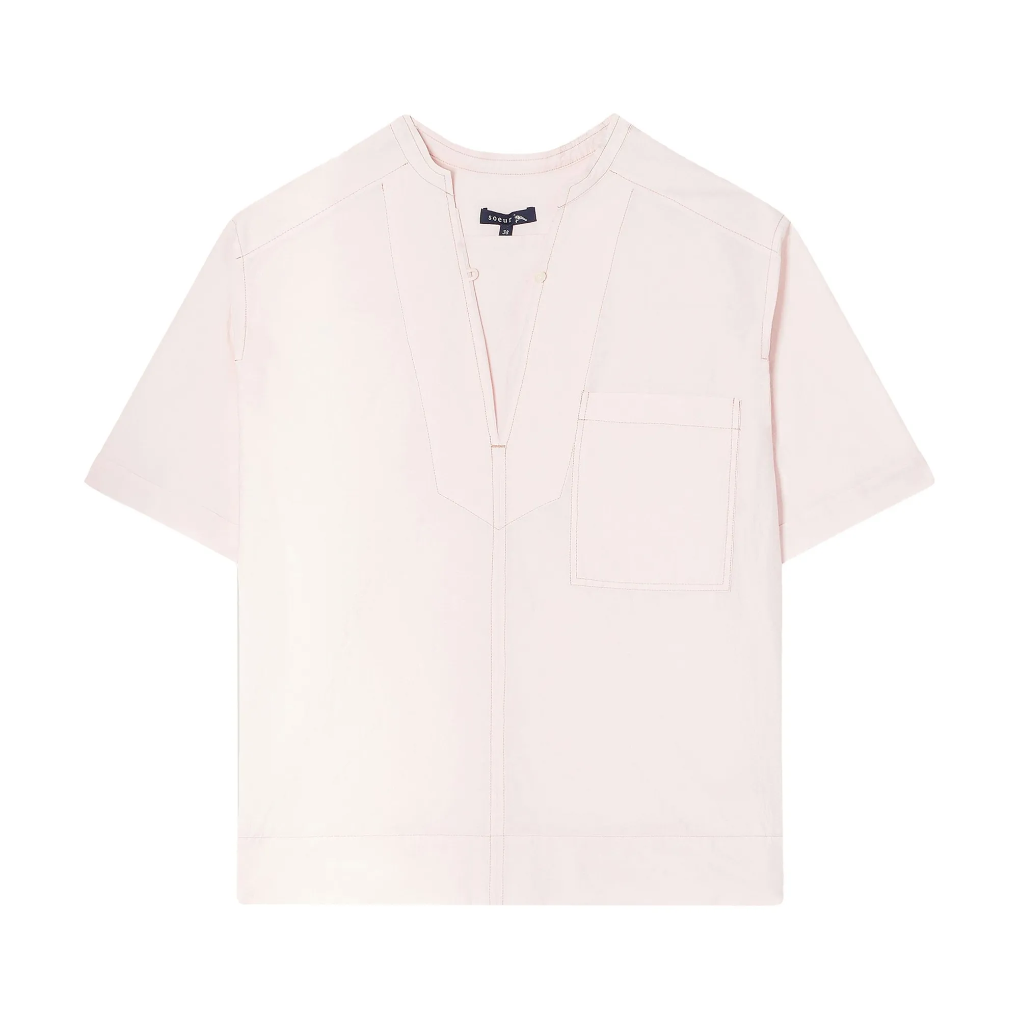 Soeur Pale Pink Alpilles Cotton Poplin Blouse