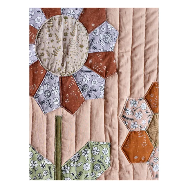 Patchwork-Wanddekoration Tanne | Rosa
