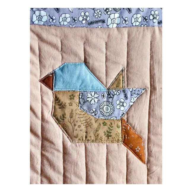 Patchwork-Wanddekoration Tanne | Rosa