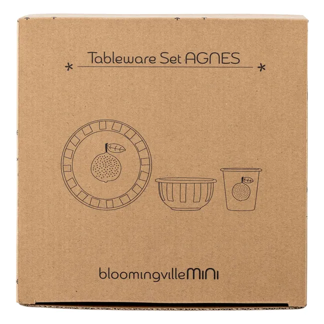 Agnès enamel crockery set | White