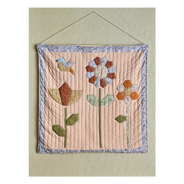 Patchwork-Wanddekoration Tanne | Rosa