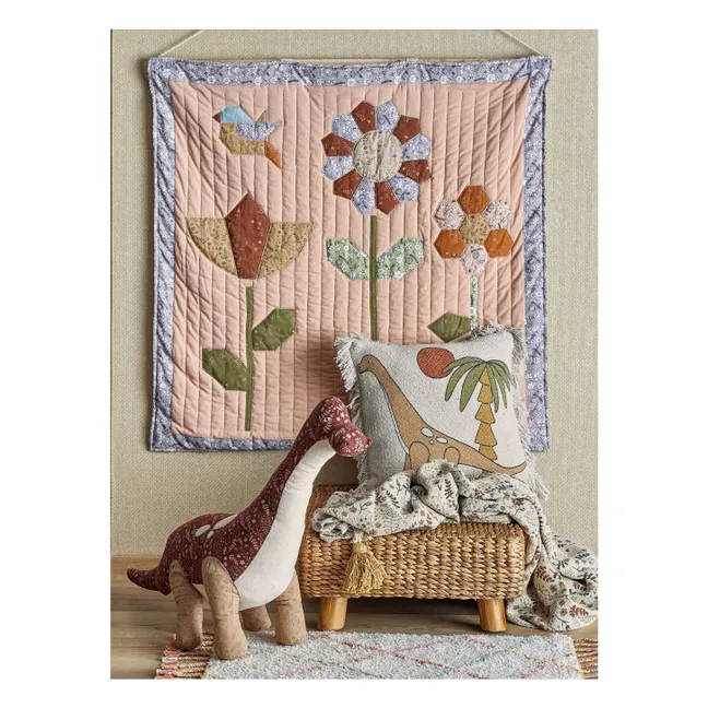 Patchwork-Wanddekoration Tanne | Rosa