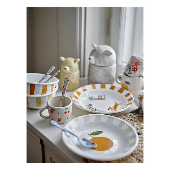 Agnès enamel crockery set | White