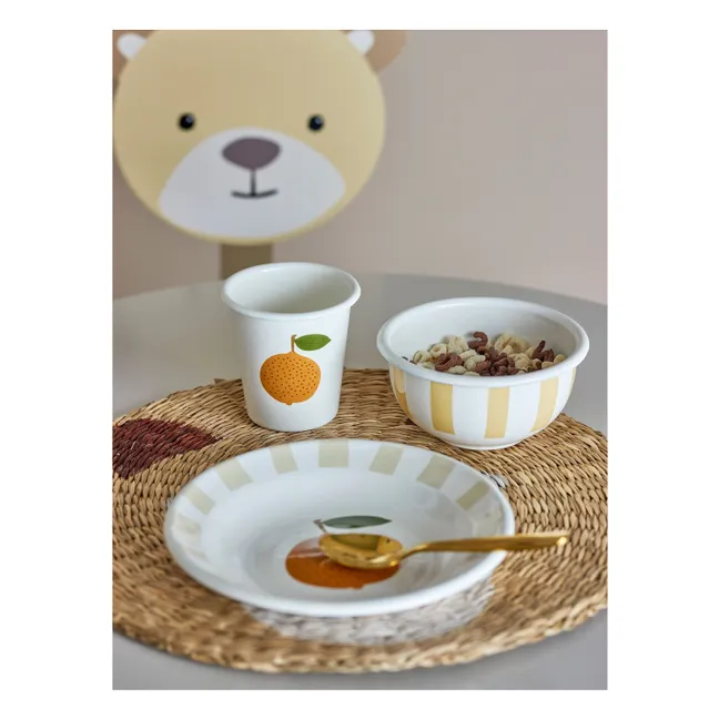 Agnès enamel crockery set | White