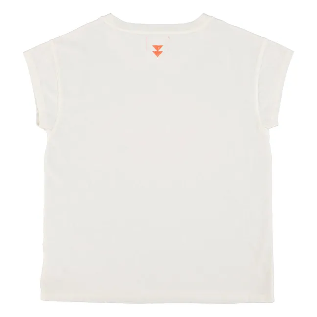 Louise Sicilian Summer Story cotton and linen T-shirt | Ecru