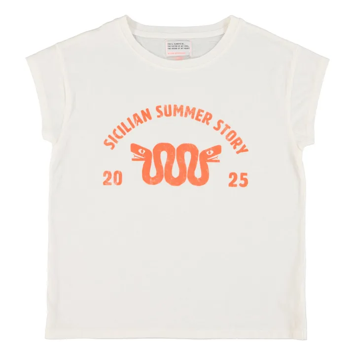 Camiseta de algodón y lino Louise Sicilian Summer Story | Crudo- Imagen del producto n°0