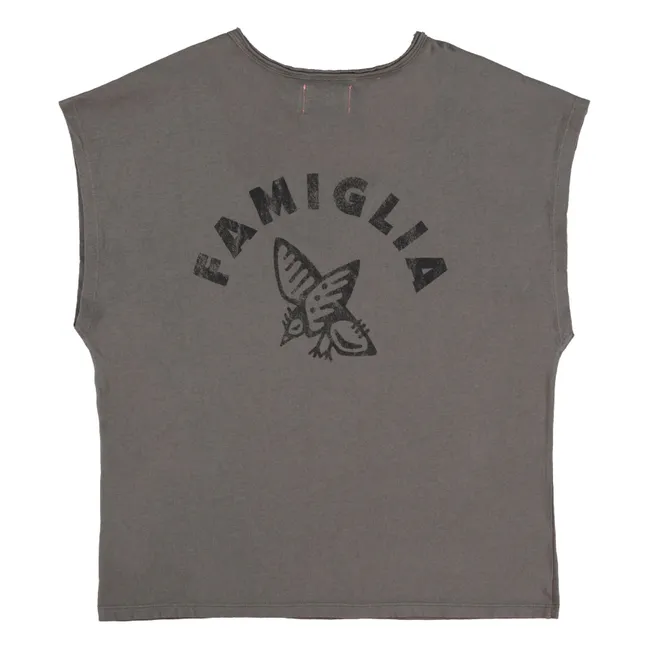 Camille Famiglia Cotton and Linen tank top | Dark grey