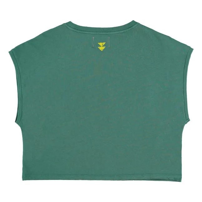 Francesca Love Bandit cotton and linen tank top | Green