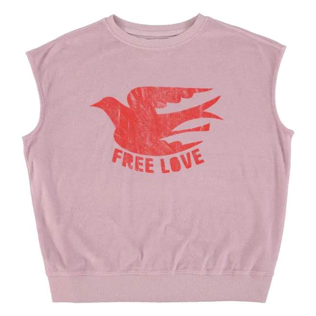 Sudadera sin mangas de algodón orgánico Charlotte Free Love | Lila