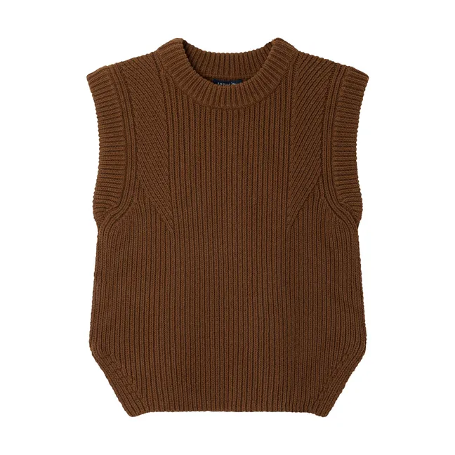 Alky Wool Sleeveless Sweater | Caramel