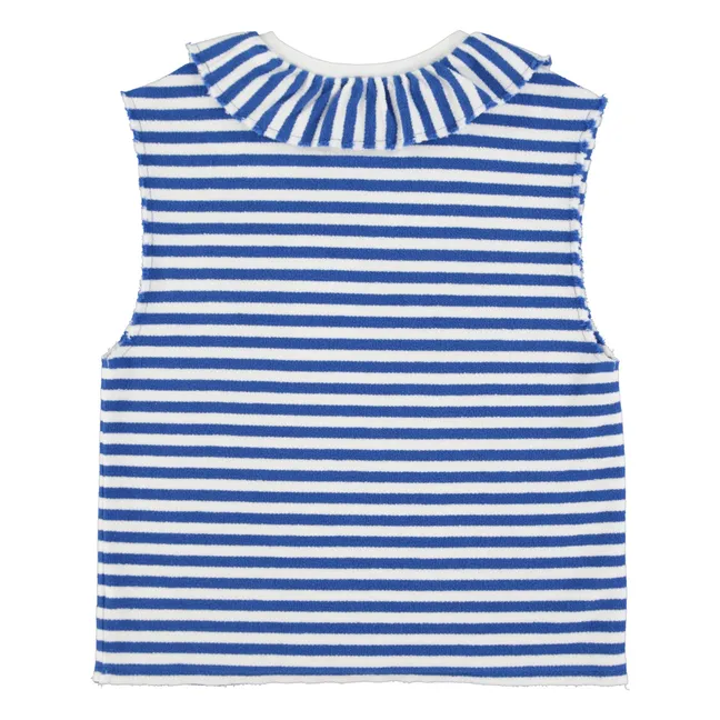 Mathilde tank top Organic cotton stripes | Blue