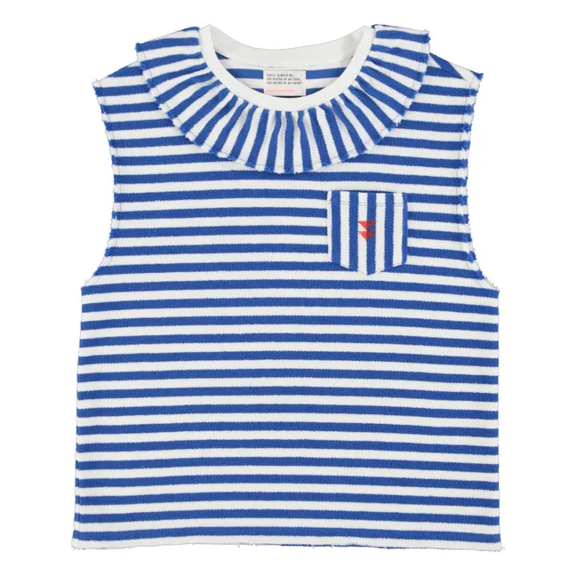Mathilde tank top Organic cotton stripes | Blue