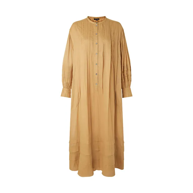 Vestido de gasa de algodón Amélie | Camel