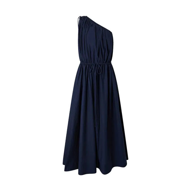 Ashley Cotton Poplin Dress | Navy blue