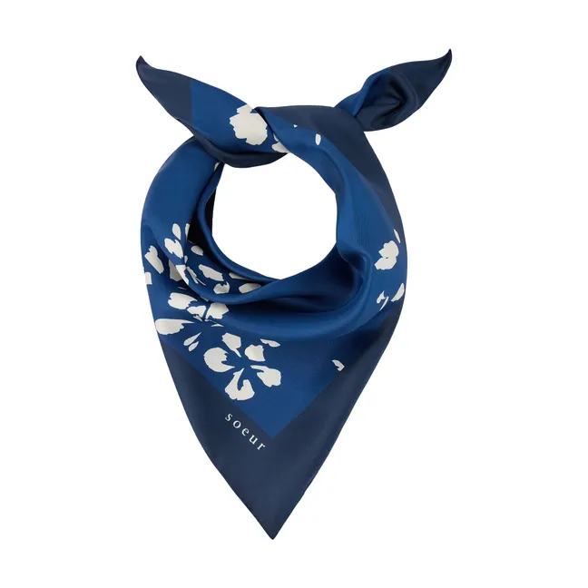 Foulard Capucine Soie | Bleu marine
