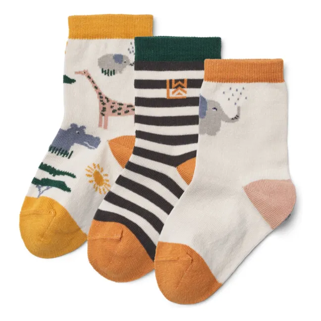 Set of 3 Safari Socks | Apricot