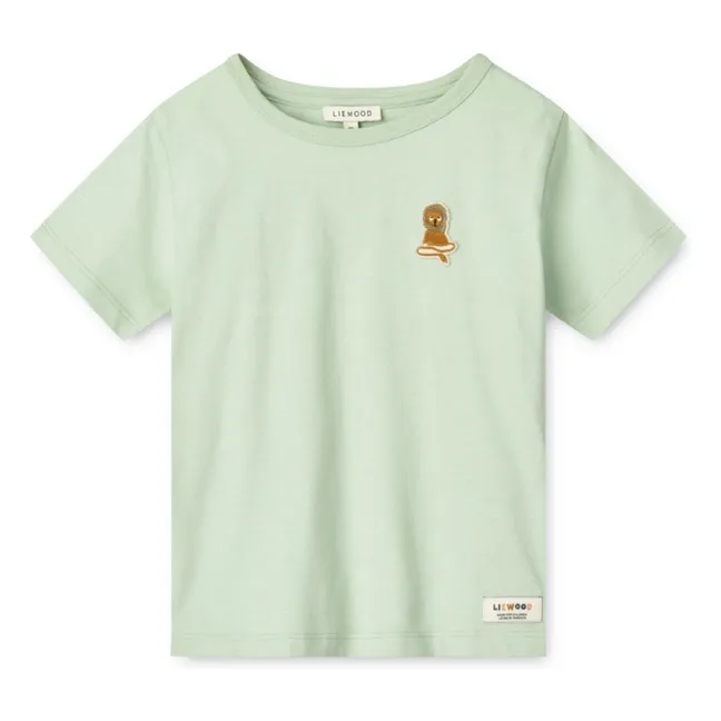 Camiseta de algodón ecológico Apia Lion | Verde Almendra