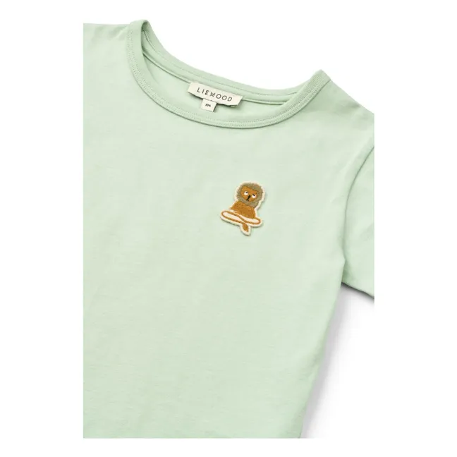 Camiseta de algodón ecológico Apia Lion | Verde Almendra