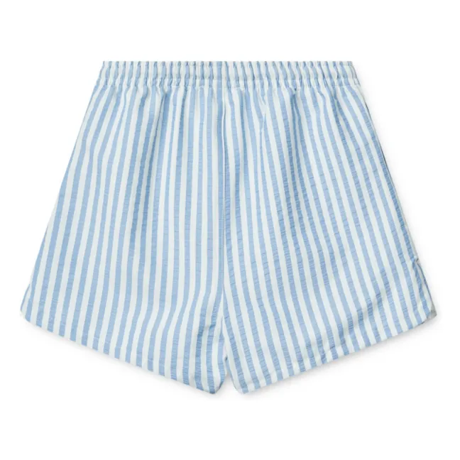 Short de Bain Aiden Seersucker Fibres Recyclées | Bleu ciel