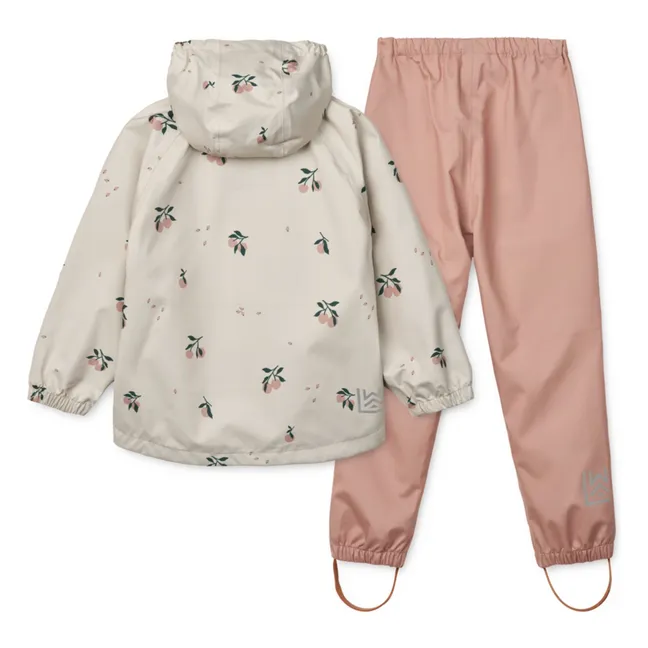 Set de lluvia de fibra reciclada Pedia | Rosa empolvado