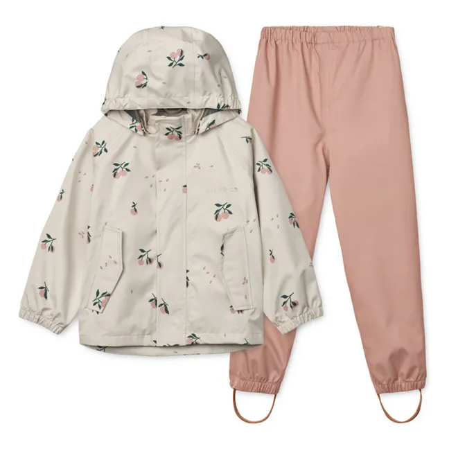 Set de lluvia de fibra reciclada Pedia | Rosa empolvado