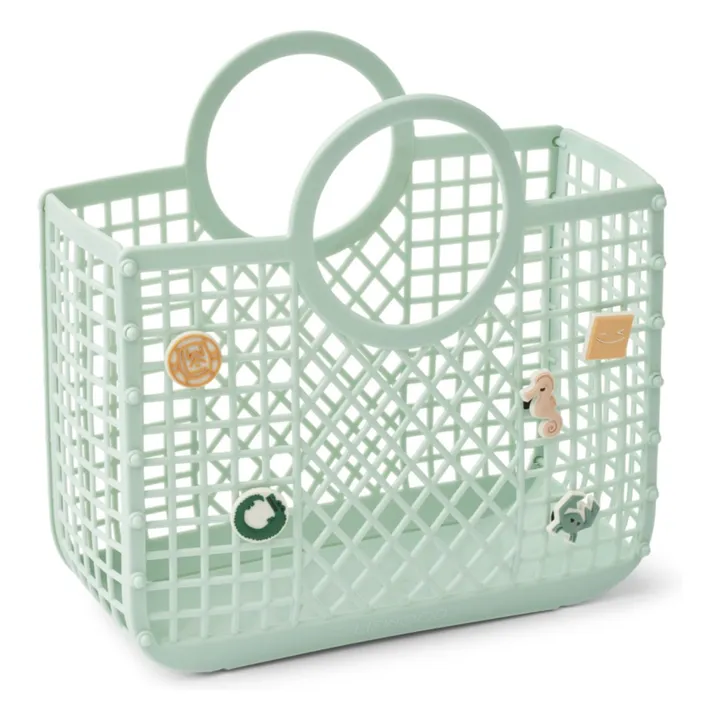 Samantha Basket with Recycled Fiber Charms | Mint Green- Product image n°0