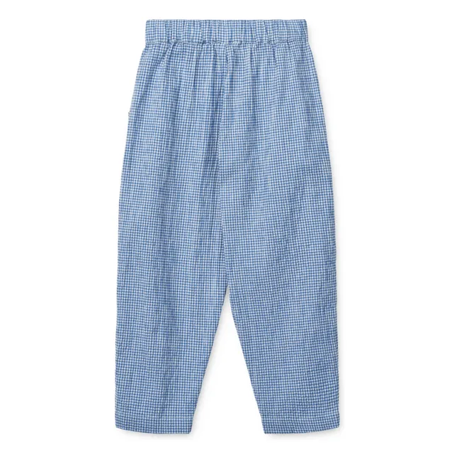 Hose Borris Seersucker Bio-Baumwolle | Blau