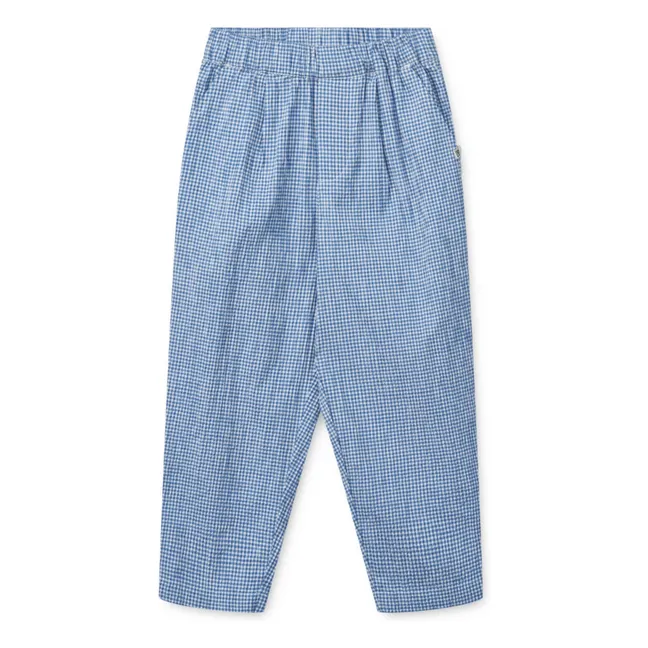 Hose Borris Seersucker Bio-Baumwolle | Blau