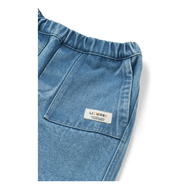 Pantalones cortos vaqueros de algodón ecológico Cesaria | Azul