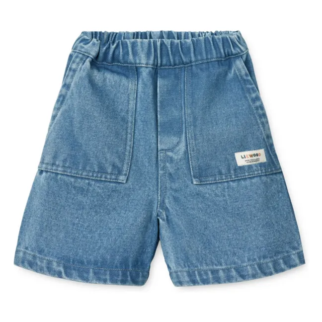 Pantalones cortos vaqueros de algodón ecológico Cesaria | Azul