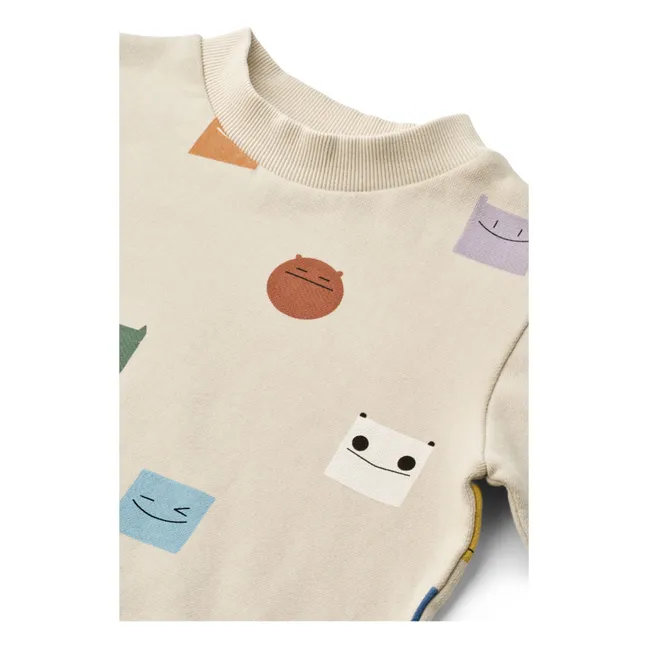 Felpa Thora Smiley in cotone organico | Ecru