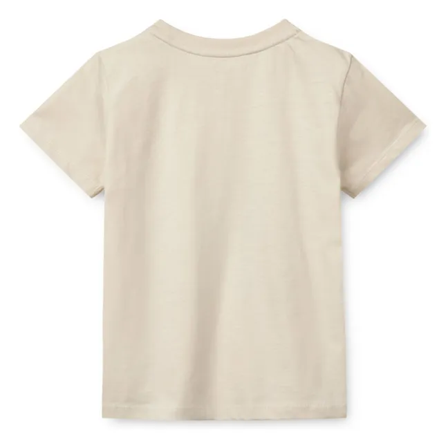 Camiseta de algodón ecológico Apia Dinosaur | Crema
