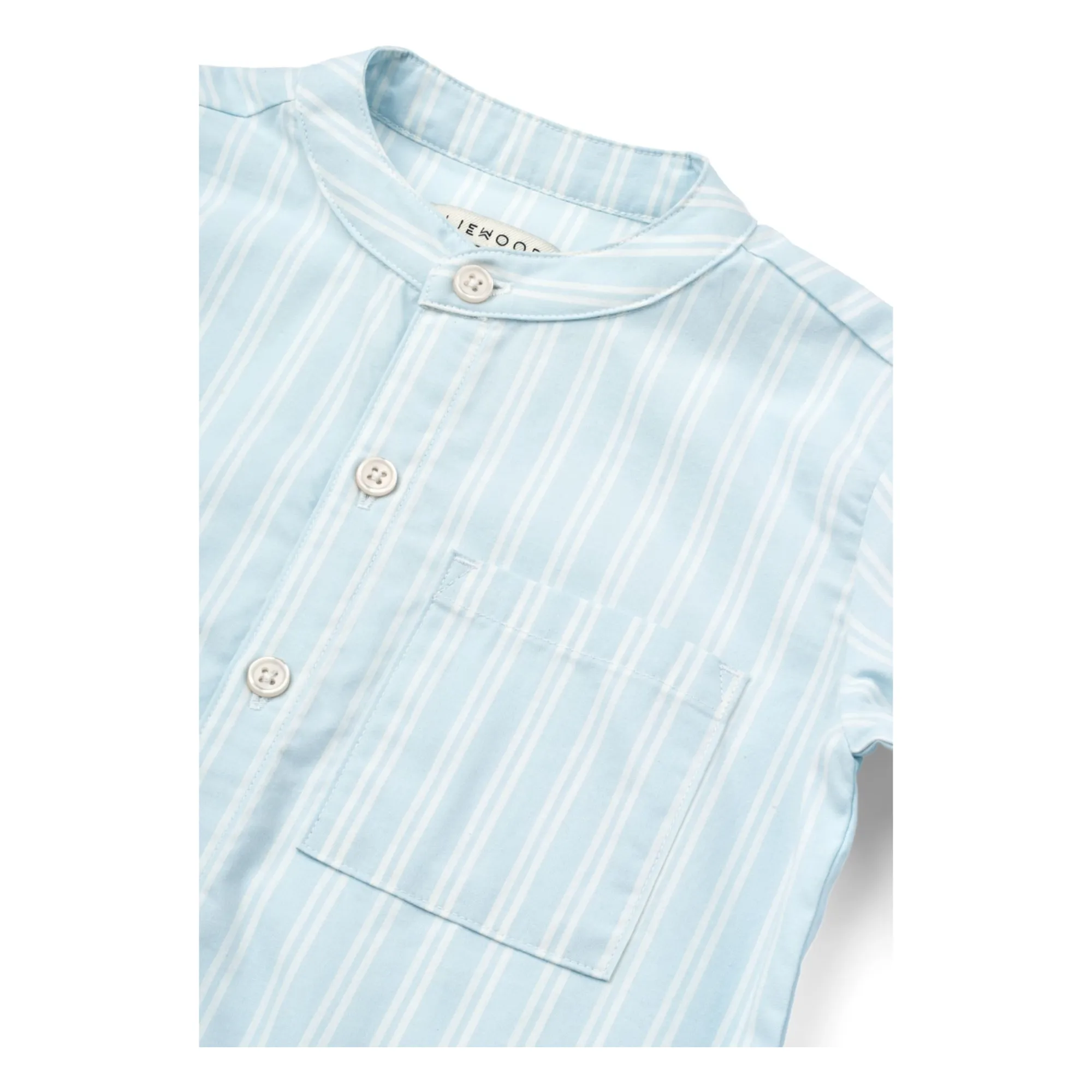 Kurta Ashton Coton Bio | Bleu ciel- Image produit n°1