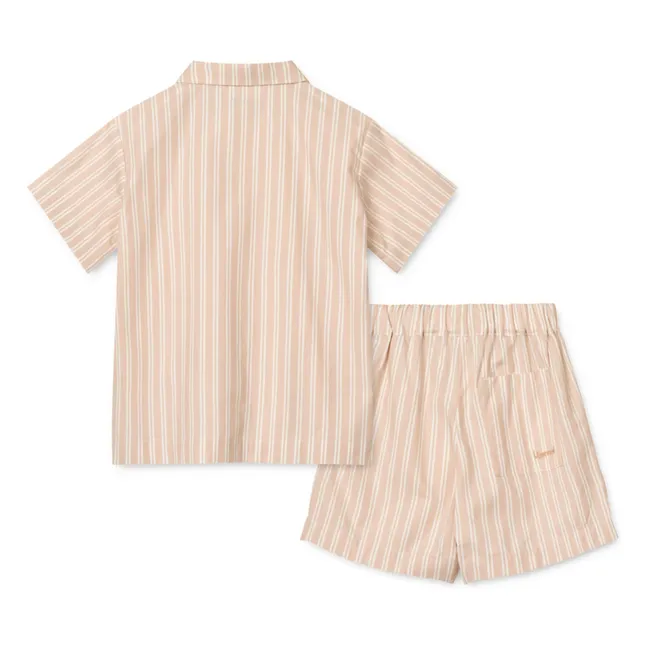 Conjunto de camisa y pantalón corto de algodón ecológico Leona | Rosa Melocotón
