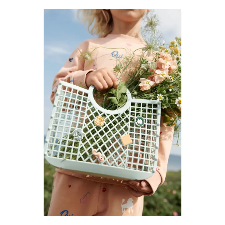 Samantha Basket with Recycled Fiber Charms | Mint Green- Product image n°1