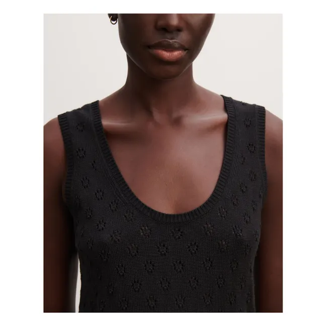 Camiseta de punto de seda y algodón | Negro