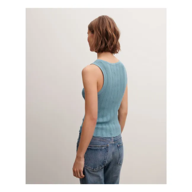 Ribbed Tank Top | Blue