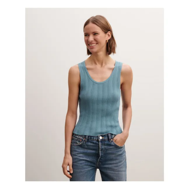 Ribbed Tank Top | Blue