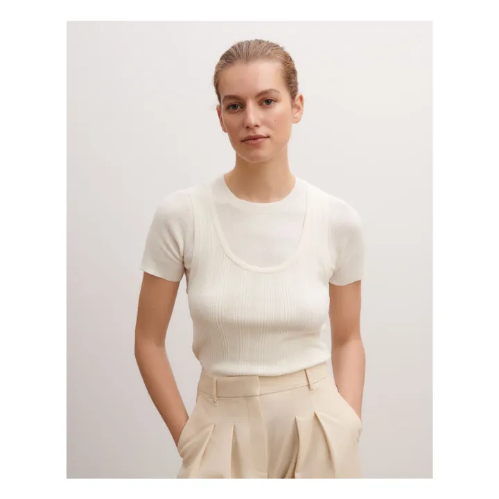 Ribbed Tank Top | Cream- Product image n°1