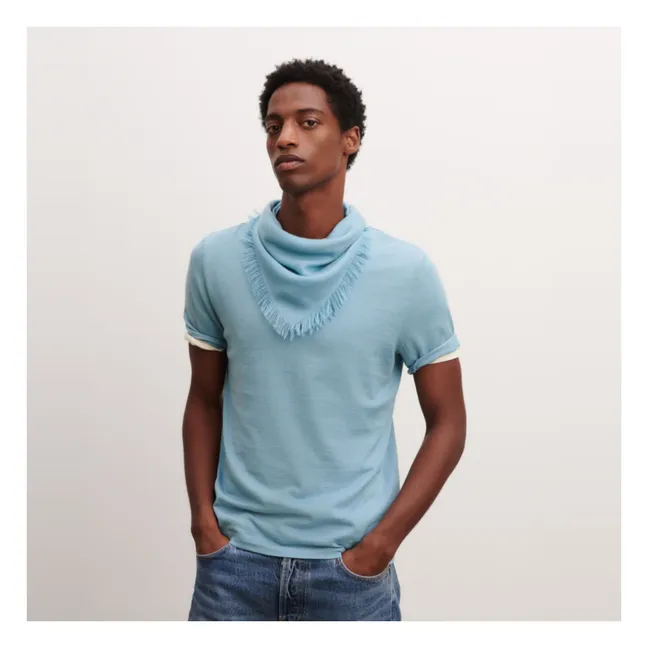 Mini Quadrat Twill Kaschmir | Blau