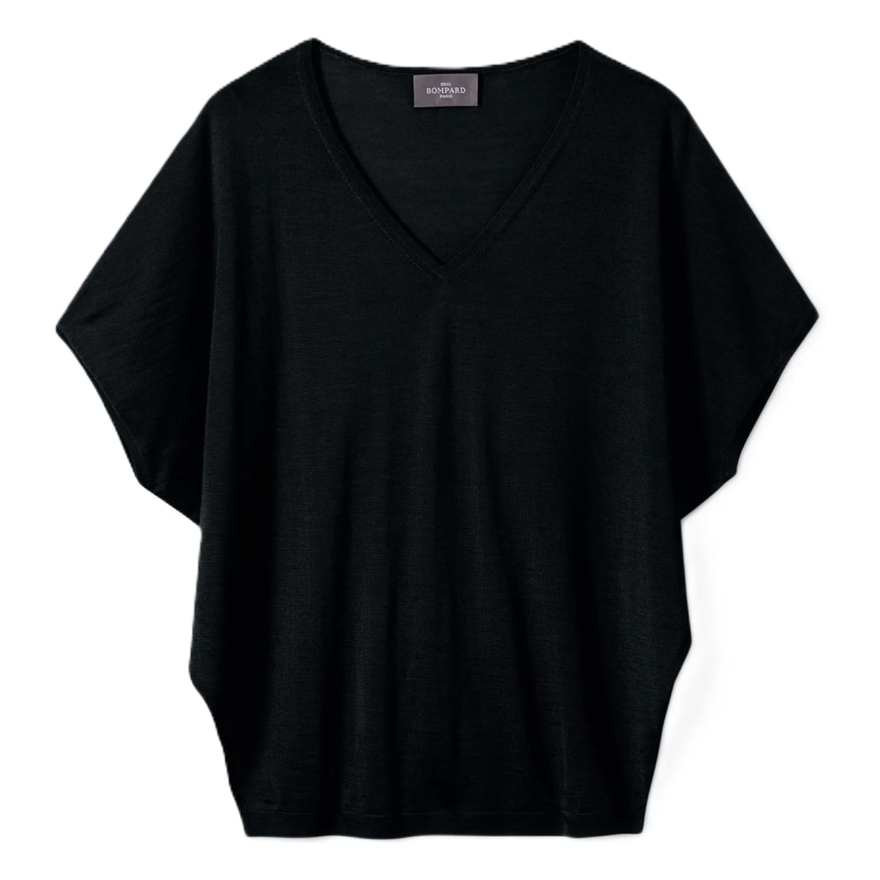 Bompard Black Ultra-Fine V-Neck Sweater Cashmere And Silk