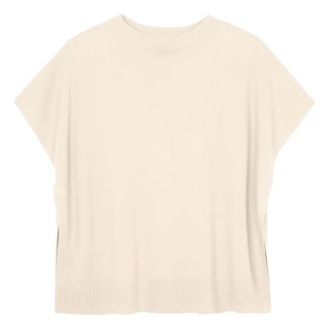 Cashmere Boatneck Poncho | Natural